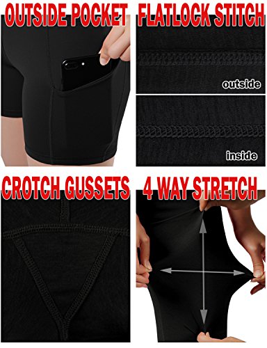 ODODOS Women's High Waist Dual Pocket Workout Shorts, Tummy Control Gym Running Athletic Shorts