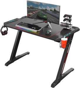 EUREKA Gaming Desk with LED lights