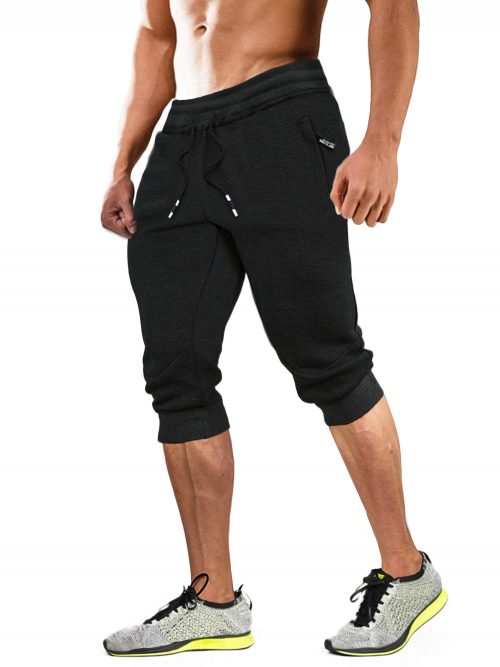FASKUNOIE Jogger Shorts for Men - Cotton - Casual Shorts with Three Pockets