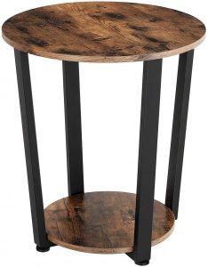 Rivet Meeks Round Side Table with Fabric