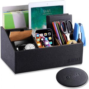 Sunewlx Handmade Premium Leather Desktop Organizer