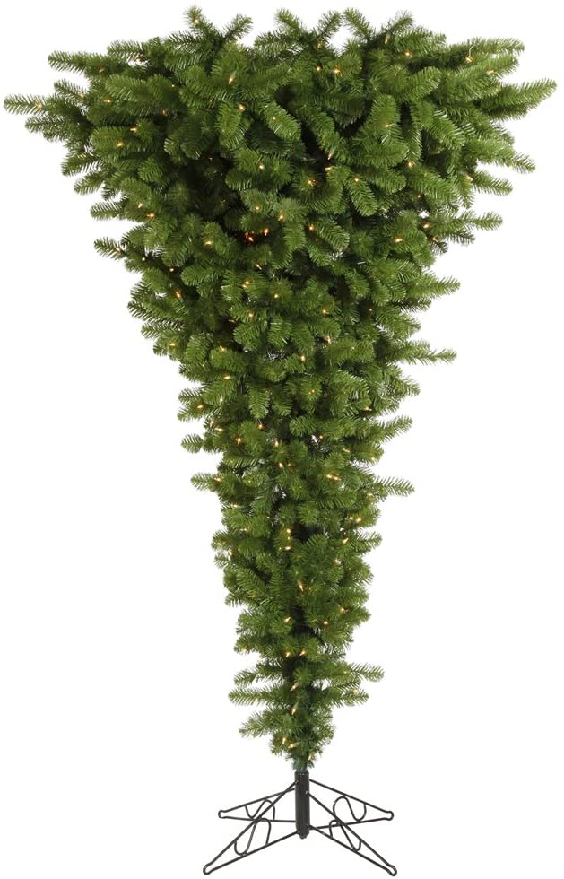Vickerman Green Upside Down Christmas Tree with Italian LED Lights 