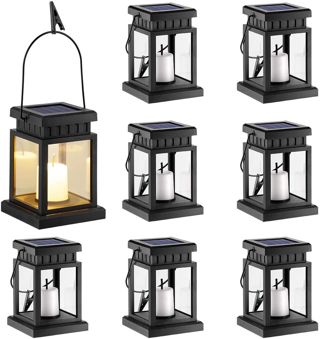 Gigalumi 8 Pack Outdoor Lantern With Solar Power 
