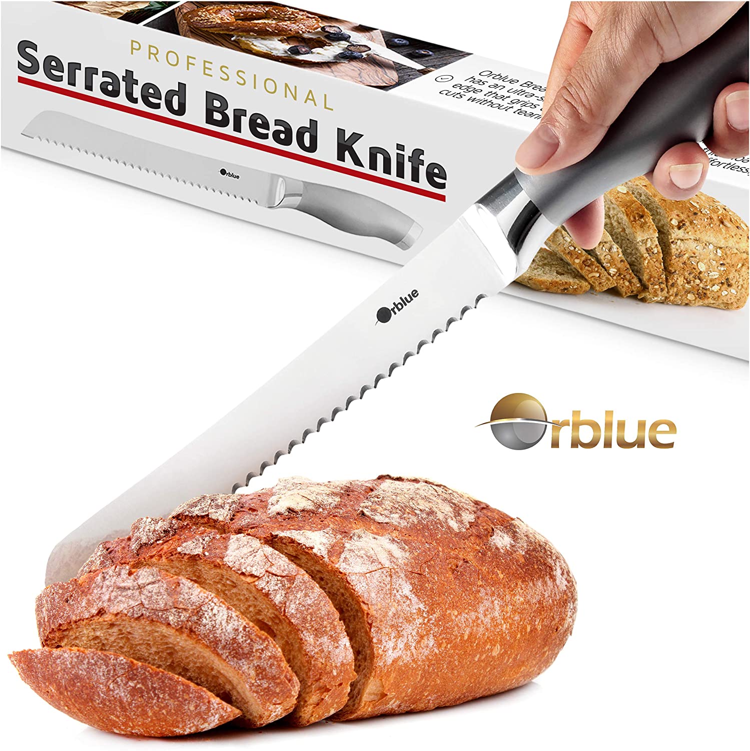 Stainless Steel Bread Knife From Orblue 