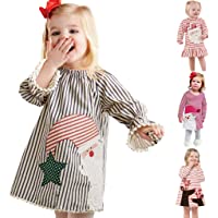 AKIWOS Toddler Christmas Stripe Dress 